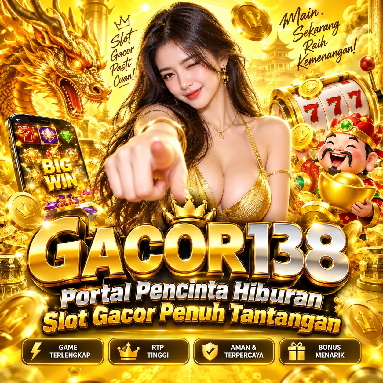 Thumbnail 1 of 3, Poster, GACOR138: Portal Pencinta Hiburan Slot Gacor Penuh Tantangan designed and sold by GACOR138.
